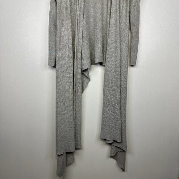 Babaton Aritzia Drape Open Front Waterfall Knit Hi Low Sweater Cardigan Grey M - Picture 2 of 5